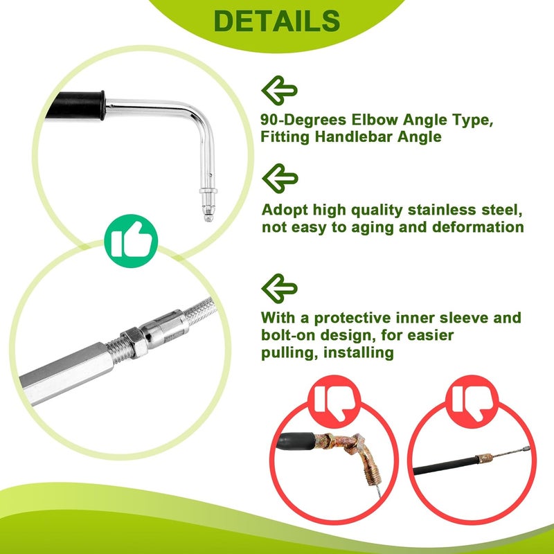 MoFun Extended Length 42" Throttle Cable and Idle Cable Kit Stainless Steel Compatible with Harley Sportster XL 883 1200 Dyna Softail Chrome - Image 4